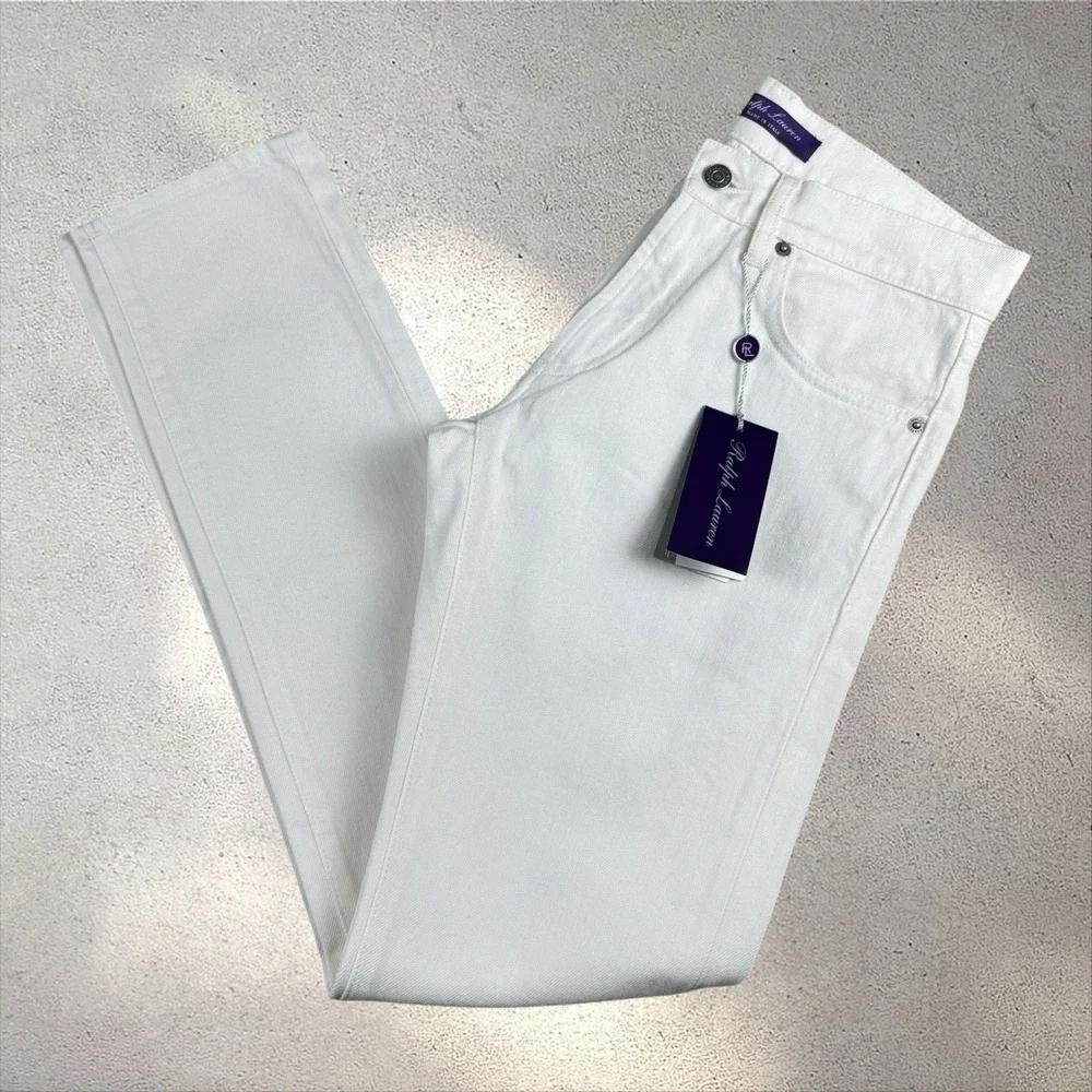 NWT Ralph Lauren Purple Label Men's Core Slim Fit Jeans 28x32 White‎ Italy $895
